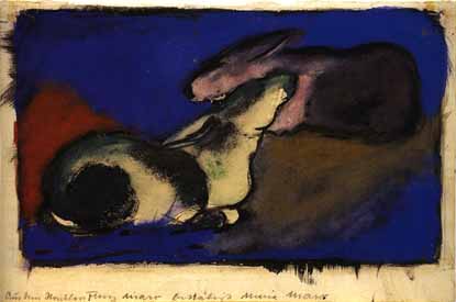 Ф.Марк. Два спящих зайца. 1913