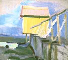Е.Гуро. Пейзаж с лодкой. 1905